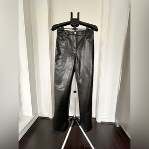 Wilfred Black Faux Leather Waistband Pants